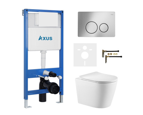 Комплект инсталляции Axus 011D с унитазом Axus 2380 и кнопкой 097IS