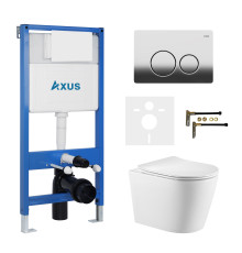 Комплект инсталляции Axus 011D с унитазом Axus 2380 и кнопкой 097IC