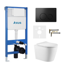 Комплект инсталляции Axus 011D с унитазом Axus 2380 и кнопкой 097IB