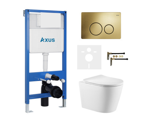 Комплект инсталляции Axus 011D с унитазом Axus 2380 и кнопкой 097IG