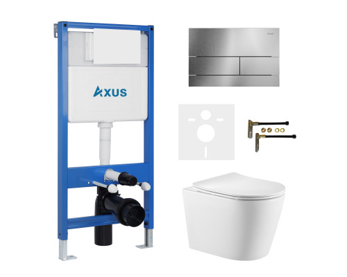 Комплект инсталляции Axus 011D с унитазом Axus 2380 и кнопкой 097TS