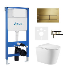Комплект инсталляции Axus 011D с унитазом Axus 2380 и кнопкой 097TG