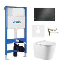 Комплект инсталляции Axus 011D с унитазом Axus 2380 и кнопкой 097TB