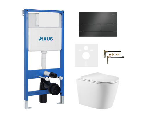 Комплект инсталляции Axus 011D с унитазом Axus 2380 и кнопкой 097TB
