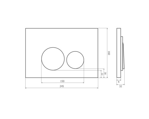 Кнопка для инсталляции Axus 097IC Slim (хром) металл
