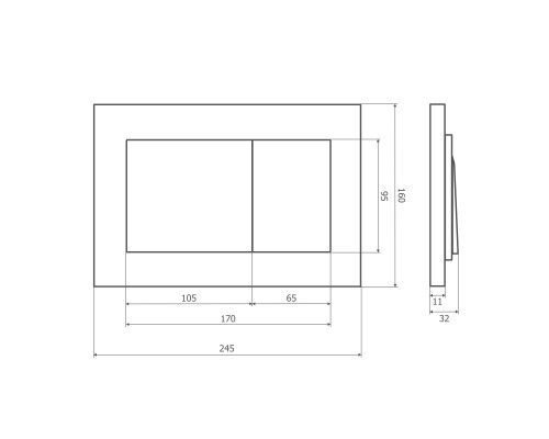 Кнопка для инсталляции Axus 097JS (сатин)