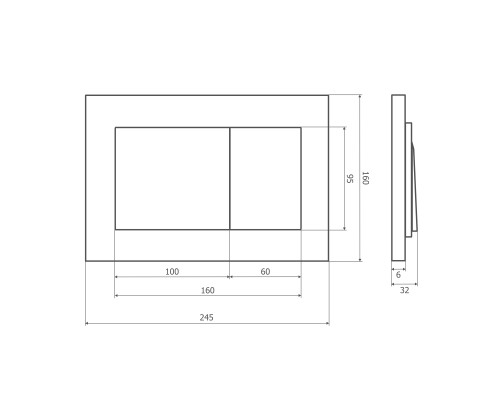 Кнопка для инсталляции Axus 097LC Slim (хром) металл