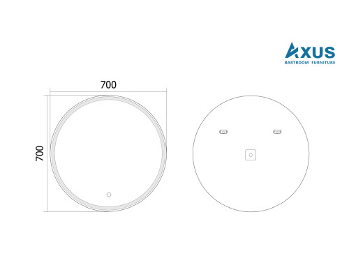 Зеркало с подсветкой Axus Luna 70х70