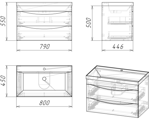 Тумба подвесная Axus Найроби 80 дуб бунратти 