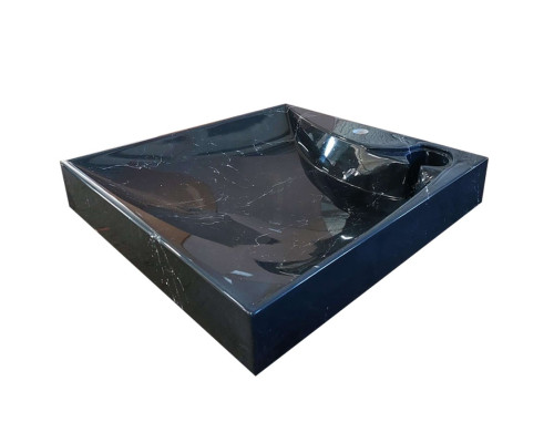 Умывальник на стиральную машину Marko Твист 60 черный мрамор